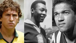 Fotos: Mike King/Keystone/Getty Images; Botaofogo/Divulgação - Zico, Pelé e Garrincha