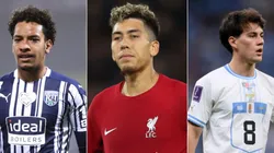 Fotos: Nathan Stirk/Alex Pantling/Laurence Griffiths/Getty Images - Matheus Pereira, Firmino e Facundo Pellistri