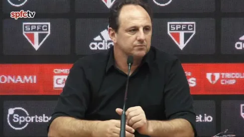 Rogério Ceni em coletiva do São Paulo - Foto: Reprodução/SPFCTV
