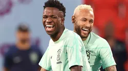 Foto: Alexander Hassenstein/Getty Images | Neymar e Vini Jr