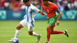 Jogadores da Argentina e Marrocos em partida das Olimpíadas Foto: AFA