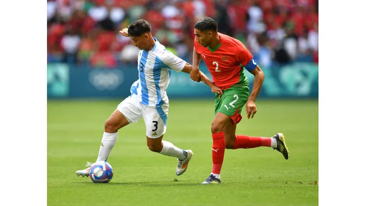 Jogadores da Argentina e Marrocos em partida das Olimpíadas Foto: AFA