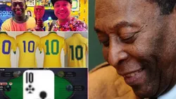 Os jogadores de poker homenagearam o maior "camisa dez" de todos os tempos (Foto Pelé: Maddie Meyer/Getty Images; outras fotos: Reprodução instagram)