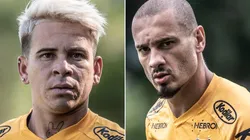 Fotos: Ivan Storti/Santos FC/Divulgação - Soteldo e Maicon: dupla ingressa em fim de contrato com Peixe