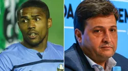 Fotos: Pedro H. Tesch/AGIF e Lucas Uebel/Grêmio/Divulgação - Douglas Costa e Alberto Guerra: dupla conversou no meio da semana