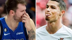 Getty Images/Tom Pennington e Agif/Ale Cabral - Doncic e Cristiano já passaram o Natal juntos