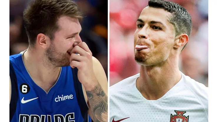 Getty Images/Tom Pennington e Agif/Ale Cabral - Doncic e Cristiano já passaram o Natal juntos