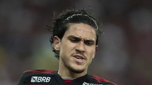 Pedro durante partida contra o Fortaleza. Contratação no Fla é descartada.