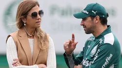 Foto: Cesar Greco - Leila Pereira e Abel Ferreira conversam durante treino no Palmeiras