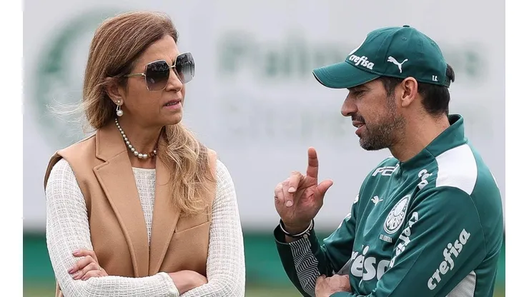 Foto: Cesar Greco/Palmeiras/Divulgação - Leila e Abel: Palmeiras pode seguir negociando jogadores