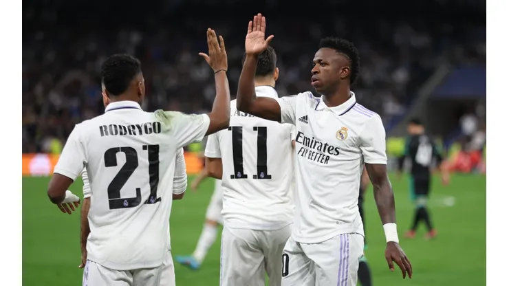 Foto: Clive Brunskill/Getty Images | Rodrygo e Vini Jr