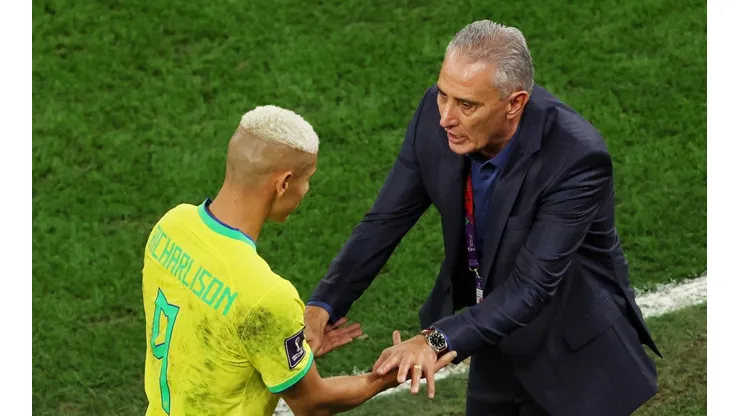 Foto: Alex Pantling/Getty Images | Tite e Richarlison