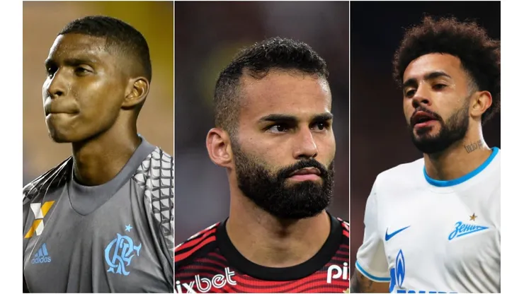 Fotos: Clive Rose/ Getty Images; Marcello Zambrana e Thiago Ribeiro/AGIF - Hugo Souza, Thiago Maia, Claudinho