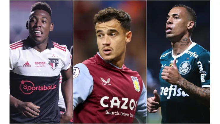 Foto: Ettore Chiereguini/AGIF; Naomi Baker/Getty Images; Foto: Ettore Chiereguini/AGIF - Léo Pele, Coutinho e Breno Lopes