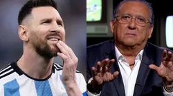 Foto Messi: Pedro Martins/AGIF e Foto Galvão: Reprodução GE/YouTube - Galvão vive momento único na carreira profissional