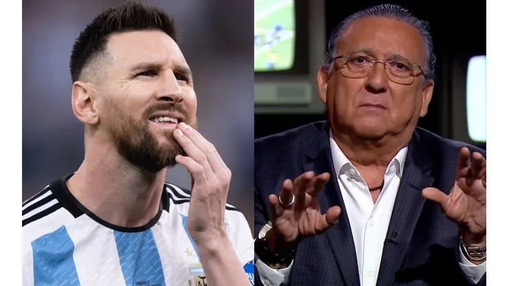 Foto Messi: Pedro Martins/AGIF e Foto Galvão: Reprodução GE/YouTube - Galvão vive momento único na carreira profissional