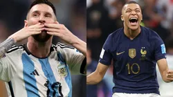 Foto Messi: Clive Brunskill/Getty Images e Foto Mbappé: Catherine Ivill/Getty Images - Acompanhe o TEMPO REAL de França x Argentina