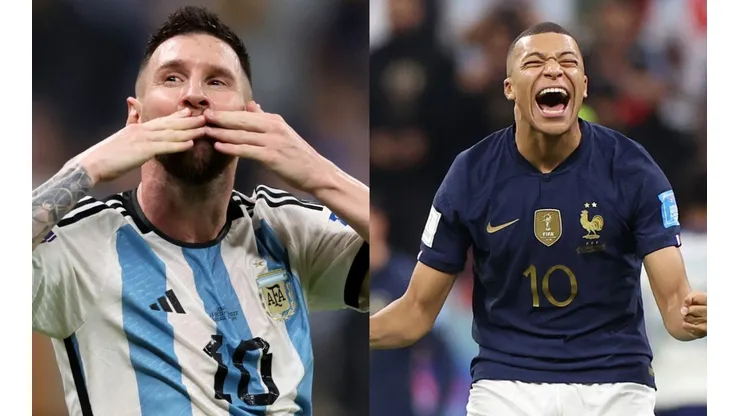 Foto Messi: Clive Brunskill/Getty Images e Foto Mbappé: Catherine Ivill/Getty Images - Acompanhe o TEMPO REAL de França x Argentina