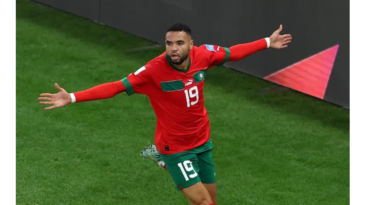 Foto: Alex Grimm/Getty Images - En-Nesyri marcou o último gol de Marrocos, contra Portugal.
