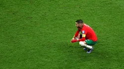 Photo by Clive Brunskill/Getty Images - Ziyech lamenta a eliminação na Copa do Mundo do Qatar