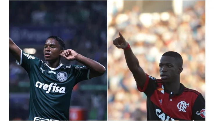 Fotos: Marcello Zambrana/AGIF e Guilherme Hahn/AGIF - Endrick e Vinícius Jr são duas joias do futebol brasileiro