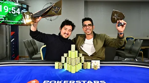 Rodrigo Seiji e Pablo Brito celebraram conquistas no EPt Praga juntos (Foto: Tomas Stacha/PokerStars)