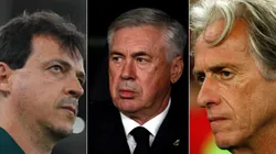 Foto: Bruna Prado; Andre Borges; Denis Doyle/Getty Images - Fernando Diniz, Carlo Ancelotti e Jorge Jesus como possíveis técnicos da Seleção Brasileira