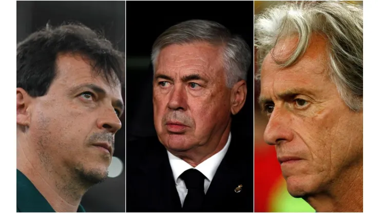 Foto: Bruna Prado; Andre Borges; Denis Doyle/Getty Images - Fernando Diniz, Carlo Ancelotti e Jorge Jesus como possíveis técnicos da Seleção Brasileira