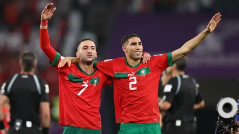 Photo by Catherine Ivill/Getty Images – Ziyech e Hakimi levam Marrocos para a semifinal da Copa do Mundo