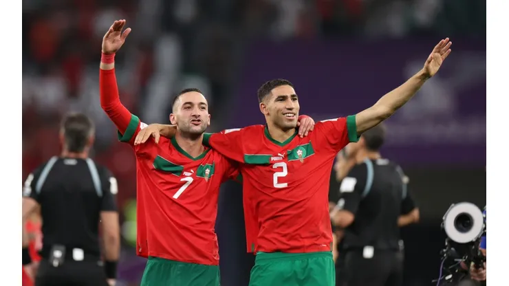 Photo by Catherine Ivill/Getty Images - Ziyech e Hakimi levam Marrocos para a semifinal da Copa do Mundo