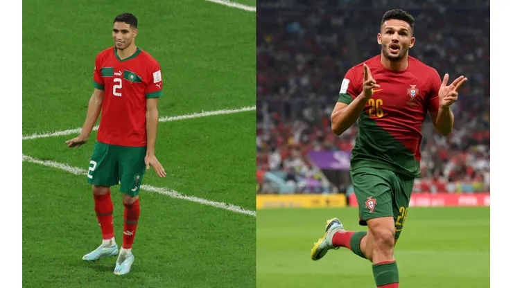 Foto Hakmi: Alexander Hassenstein/Getty Images e Foto Gonçalo Ramos: Justin Setterfield/Getty Images - Tempo Real Marrocos x Portugal
