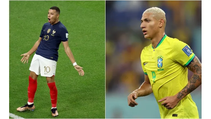 Fotos: Getty Images - Mbappé e Richarlison estão entre os artilheiros da Copa do Mundo