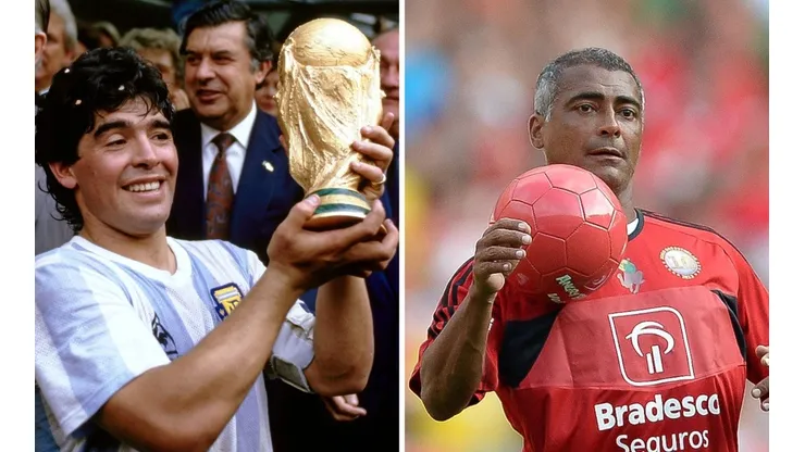 Getty Images/Hulton Archive e Agif/Pedro Martins - Maradona e Romário foram campeões do Mundial