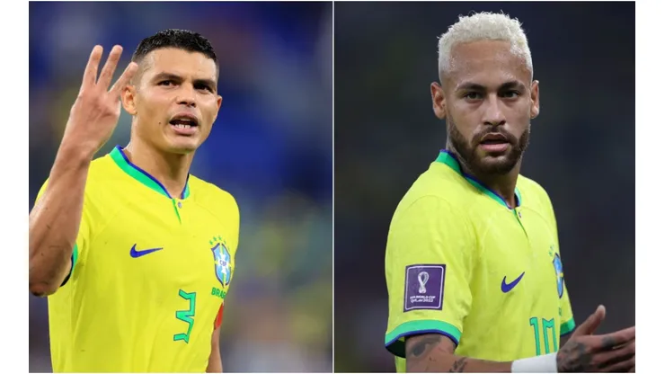Buda Mendes/Michael Steele/Getty Images - Neymar e Thiago Silva