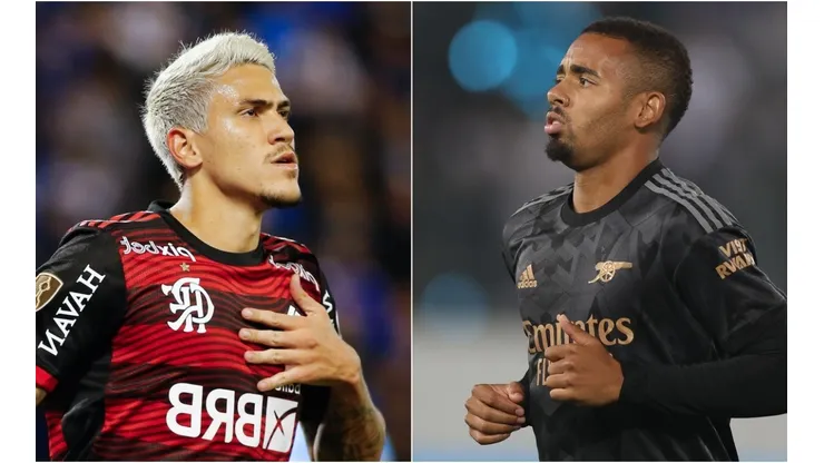 Foto: Fotobairesarg/AGIF / Christian Kaspar-Bartke/Getty Images | Pedro e G. Jesus disputam camisa 9 da Seleção