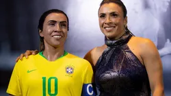 Foto: Lucas Figueiredo/CBF | Marta foi homenageada com uma estátua de cera no Museu do Futebol, na sede da CBF