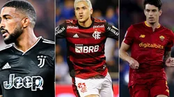 CAPA: Simone Arveda/Getty Images; Foto: Fotobairesarg/AGIF; Foto: Robson Mafra/AGIF - Bremer da Juventus, Pedro do Flamengo e Ibañez da Roma
