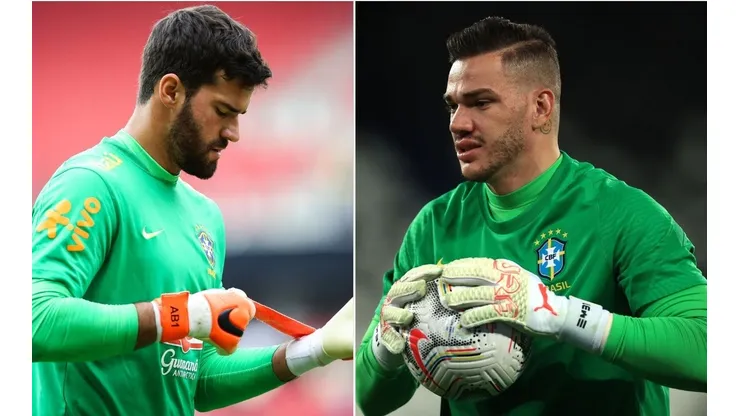 Agif/Pedro H. Tesch e Getty Images/Budas Mendes - Alisson e Ederson disputam por vaga no gol do Brasil