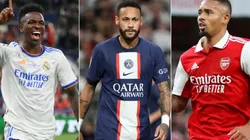 Shaun Botterill/Getty Images; Koji Watanabe/Getty Images; Catherine Ivill/Getty Images; Vinicius Junior, Neymar e Gabriel Jesus