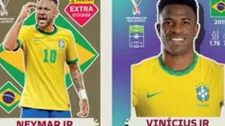 Imagem: Divulgação - Neymar e Vini Jr como figurinhas da Seleção.