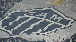Atlético Mineiro display a flag during the match between Atletico Mineiro and Flamengo as part of Brasileirao 2024 at Arena MRV
