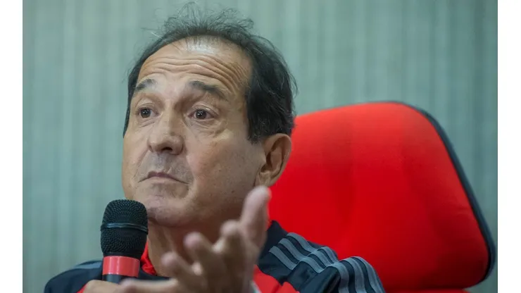Muricy Ramalho durante sua apresentacao oficial como novo treinador do Flamengo, em coletiva de imprensa realizada na sede da Gavea