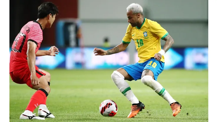 Foto: Chung Sung-Jun/Getty Images: Neymar era dúvida, mas entrou em campo e marcou dois