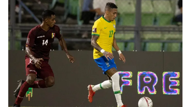 Raphinha faz sua primeira partida como titular da Seleção Brasileira (Foto: Lucas Figueiredo / CBF)