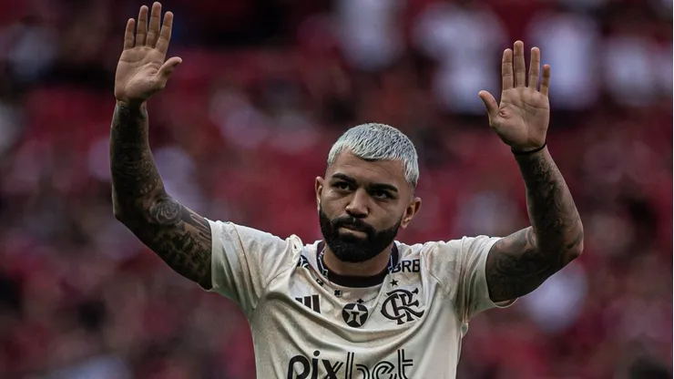 Gabriel jogador do Flamengo durante partida contra o Criciuma no estadio Mane Garrincha pelo campeonato Brasileiro A 2024. Foto: Isabela Azine/AGIF