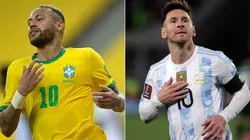 Neymar e Messi brilharam nas vitórias de Brasil e Argentina pelas Eliminatórias (Foto: Getty Images)
