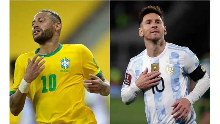 Neymar e Messi brilharam nas vitórias de Brasil e Argentina pelas Eliminatórias (Foto: Getty Images)