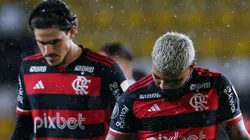 CHILE - COQUIMBO - 07/05/2024 - COPA LIBERTADORES 2024, PALESTINO X FLAMENGO - Pedro e Gabigol jogadores do Flamengo durante partida contra o Palestino no estadio Francisco Rumoroso pelo campeonato Copa Libertadores 2024.