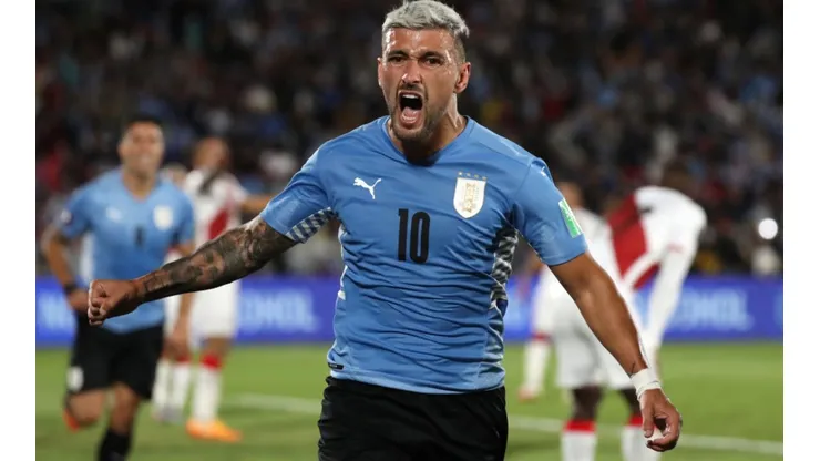 Raul Martinez - Pool/Getty Images - Arrascaeta comemora gol pelo Uruguai