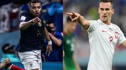 Foto Mbappé: Pedro Martins/AGIF e Foto Milik: Dan Mullan/Getty Images - França x Polônia neste domingo (4)